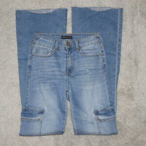 Sincerely Jules Sz 1/25 Wide Leg Cargo Flare Jeans Pants Womens Style SJ26585AOE